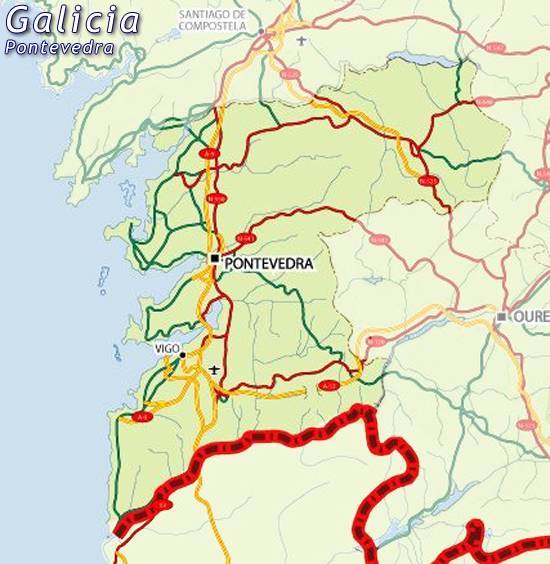 Map of Pontevedra